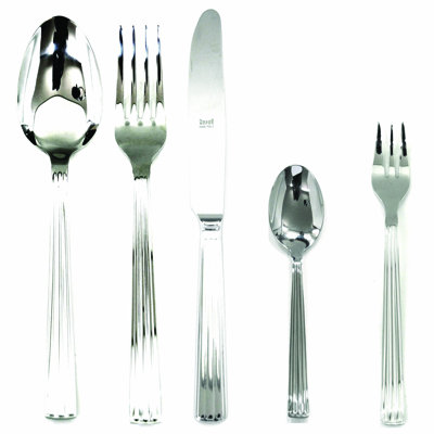 Mepra Sole Flatware Set With Cake Fork - 30 Pieces - Stainless Steel