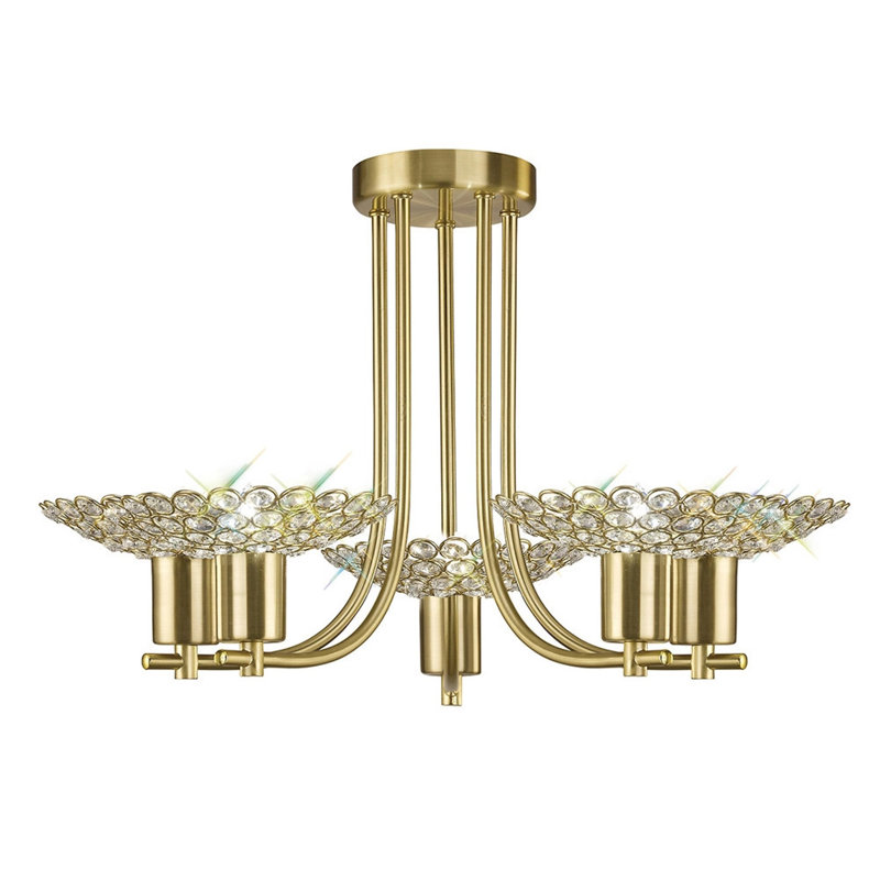 Ehrhart 5 - Light Unique/Statement Chandelier, Satin Brass