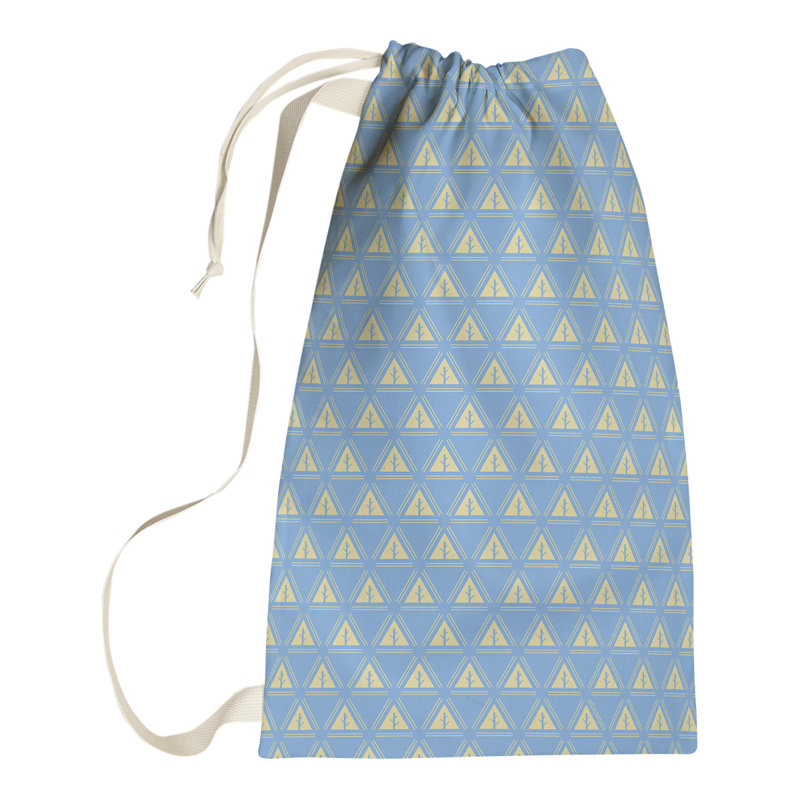 Barbra Laundry Hamper with Handles, 29" H x 18" W x 1.5" D, Teal/Yellow