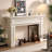 Beige Solid Wood Electric Fireplace