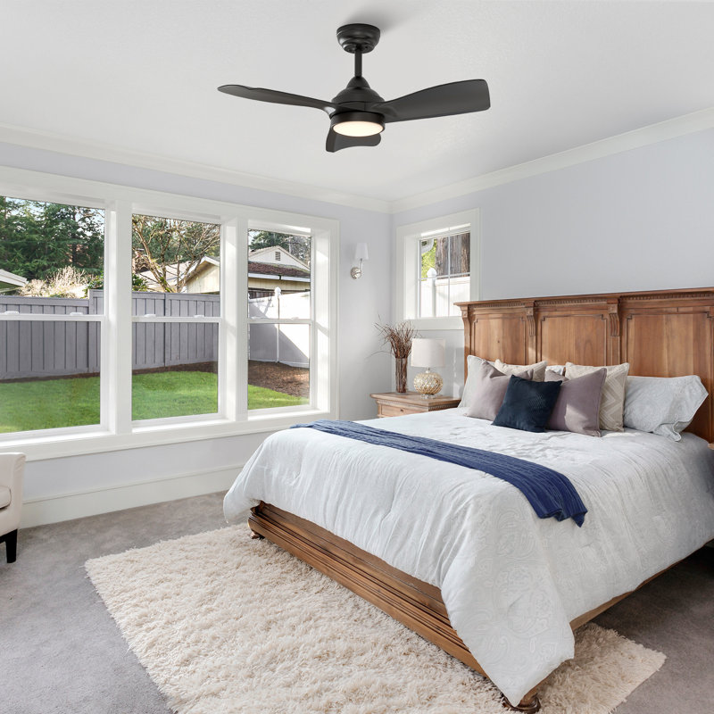 30 Inch Indoor Ceiling Fans with Lights and Remote Control, DC Slient Motor, Dimmable, Reversible, Timmer, 3 CCT, Black