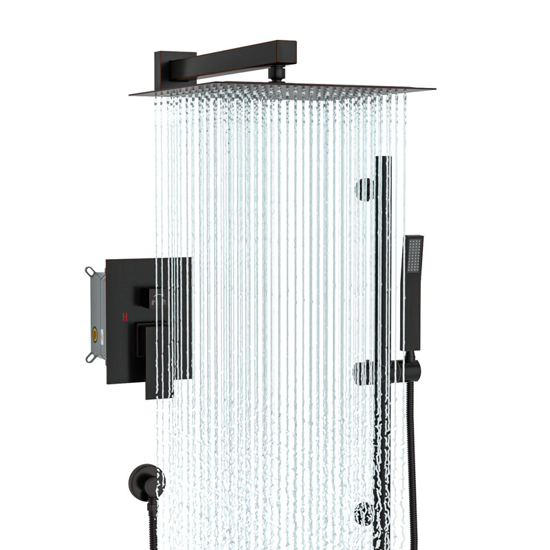 12” wall-mounted showerhead 12, Bronze huilé