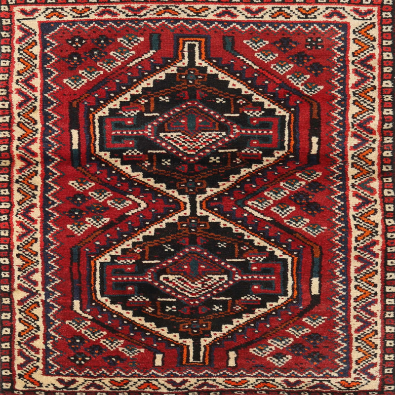 Tapis jaune clair/marron/noir Interlachen, Carré 5 pi