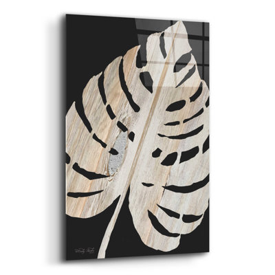 Palm fronde grain de bois III - impression sans cadre