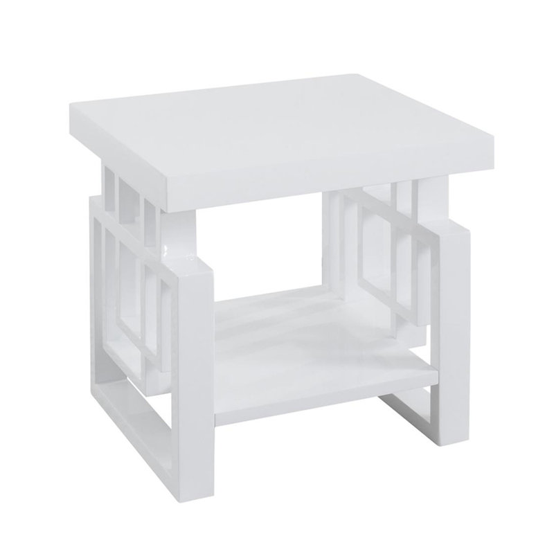 Rectangular End Table With Bottom Shelf
