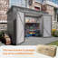 Remise de rangement en métal durable, acier gris, conception moderne pour la cour et le jardin