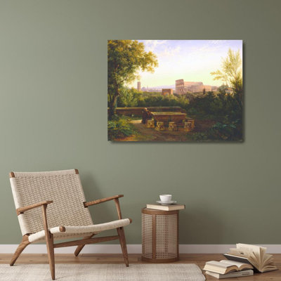 "Vue du Colisée depuis l'Orti Farnesiani" par Antoine-Fèlix Boisselier - Art mural sur toile tendue avec châssis