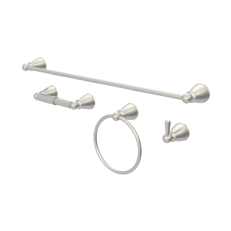 4 - Piece Bathroom Hardware Set, Brushed Nickel