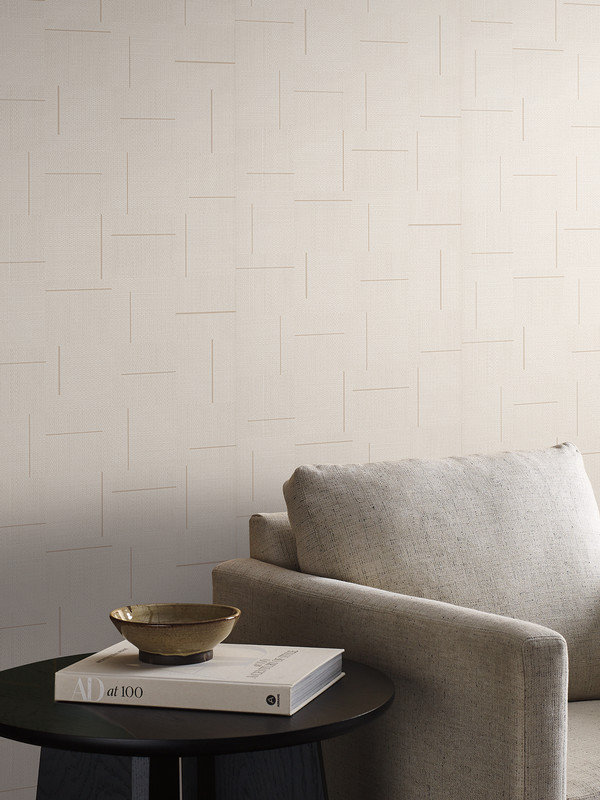 Papier peint Birpa Geo Block Weave, Lin