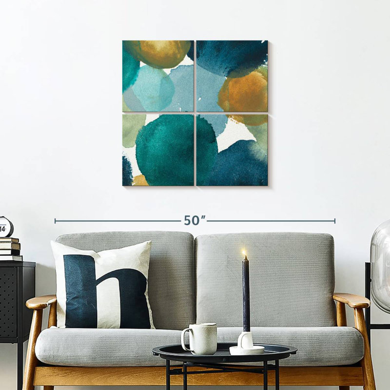 Filigrane Avery bleu sarcelle carré II, H 26 po x l 26 po