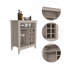 Armoire de bar Essential, une tablette ouverte, six supports à vin intégrés, un tiroir - gris clair-907719144