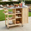 Chariot de cuisine en bois de sapin massif avec plateau rabattable en acier inoxydable-124459917