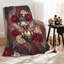 Jeté Halloween gothique papillon et pivoine 60 x 80 po