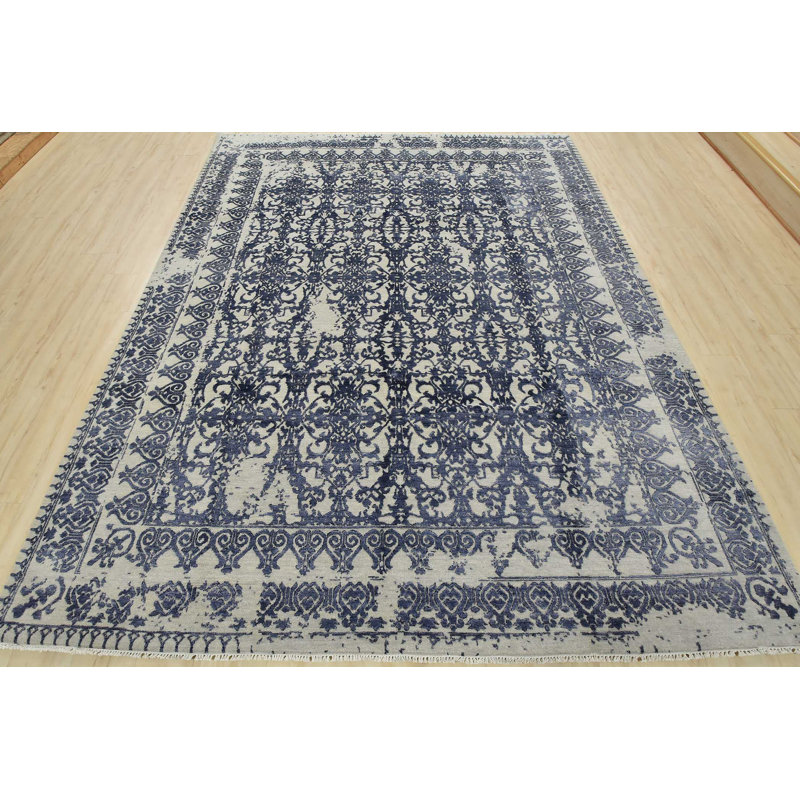 Tapis bleu unique de 8 pi 1 po x 10 pi 5 po