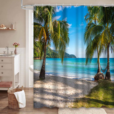 Magnifique rideau de douche avec 12 crochets