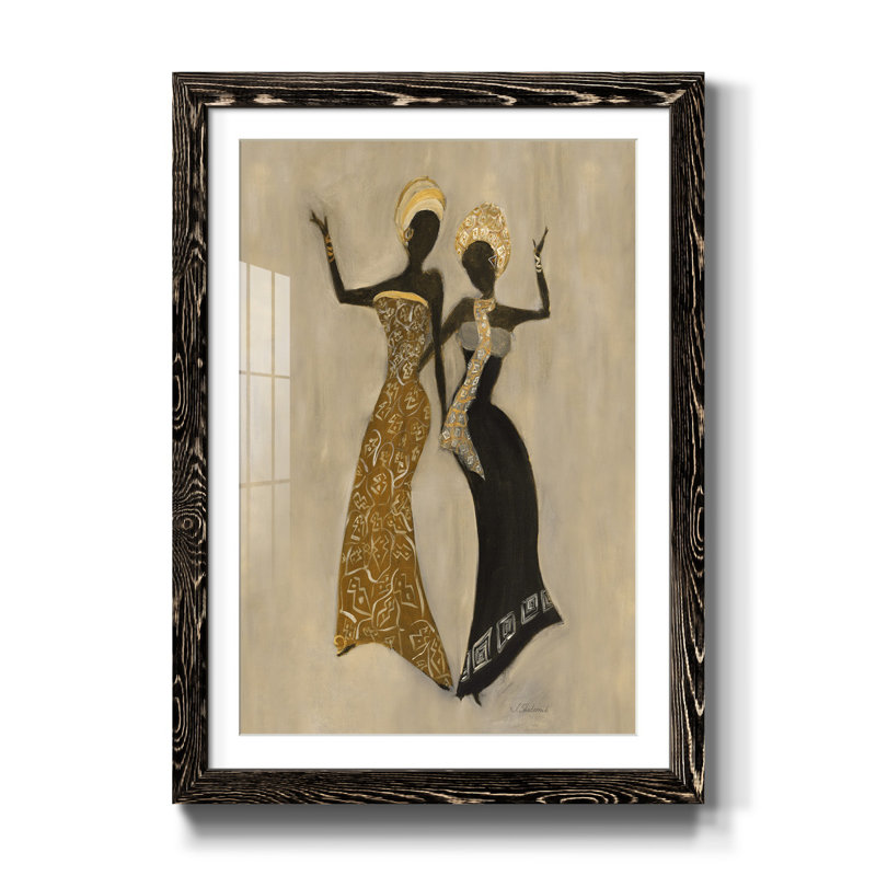 Célébration II - Reproduction d'art graphique sur papier encadré, Noir, H 44 po x l 31 po x P 1 po