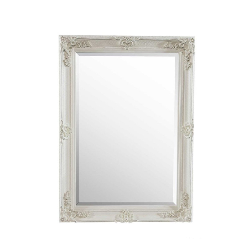 Franconville Wood Flat Wall Mirror, Cream