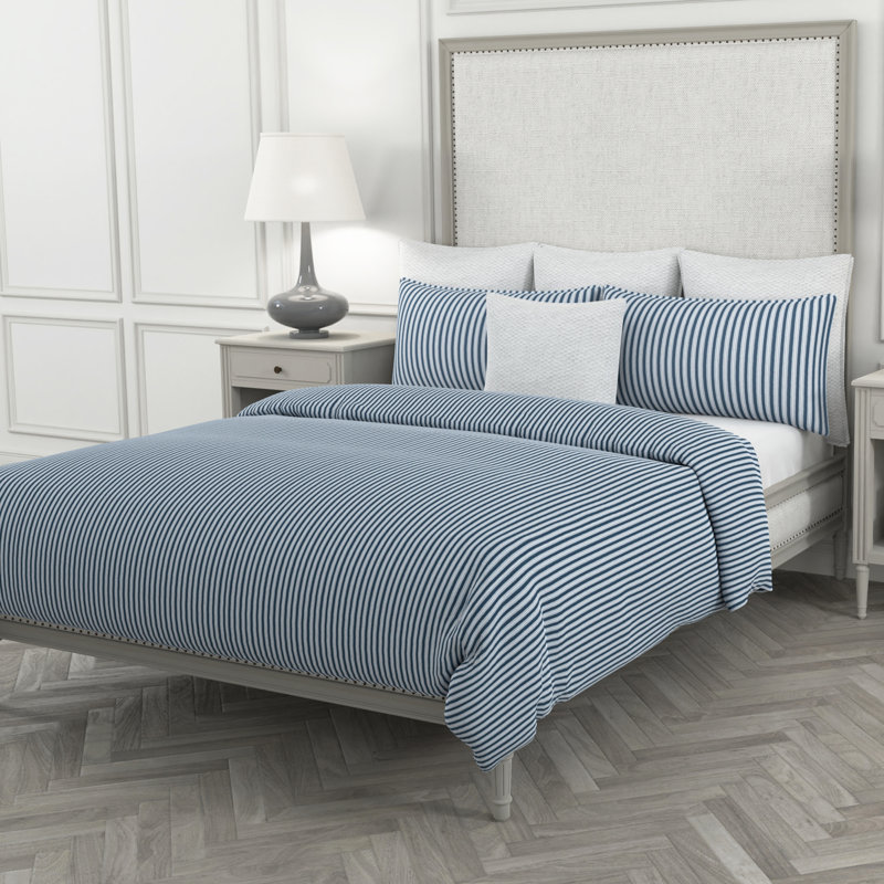 Taie décorative 100% coton Studio LineButter Worth, Grand lit, Marine