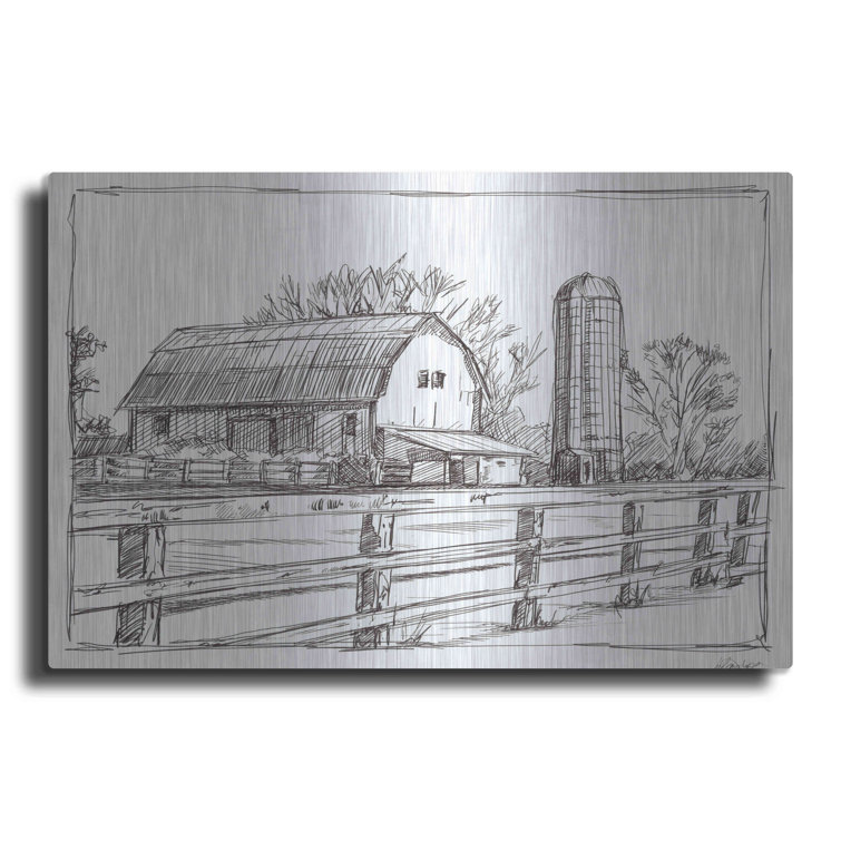 Farm+Sketch+I+On+Metal+by+Ethan+Harper+Print