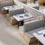 Banc rembourré en similicuir Light Luxury