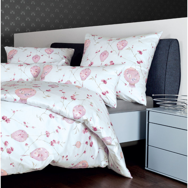 Carmen Cotton Floral Duvet Cover Set with Pillowcases, 155 x 220cm Duvet Cover + 1 Standard Pillowcase, Green