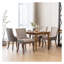 Ensemble de 2 chaises de salle à manger A&A Furniture, tissu beige avec pieds en bois massif et tête de clou en bronze, chaises de cuisine confortables à haut dossier-649508388-649508390