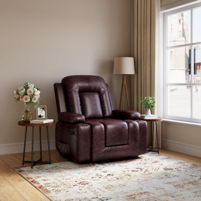Fauteuil inclinable électrique Power Lift - chauffant et massant, dossier et pieds réglables, fauteuil électrique en polyuréthane conçu pour les personnes âgées et les personnes à mobilité réduite