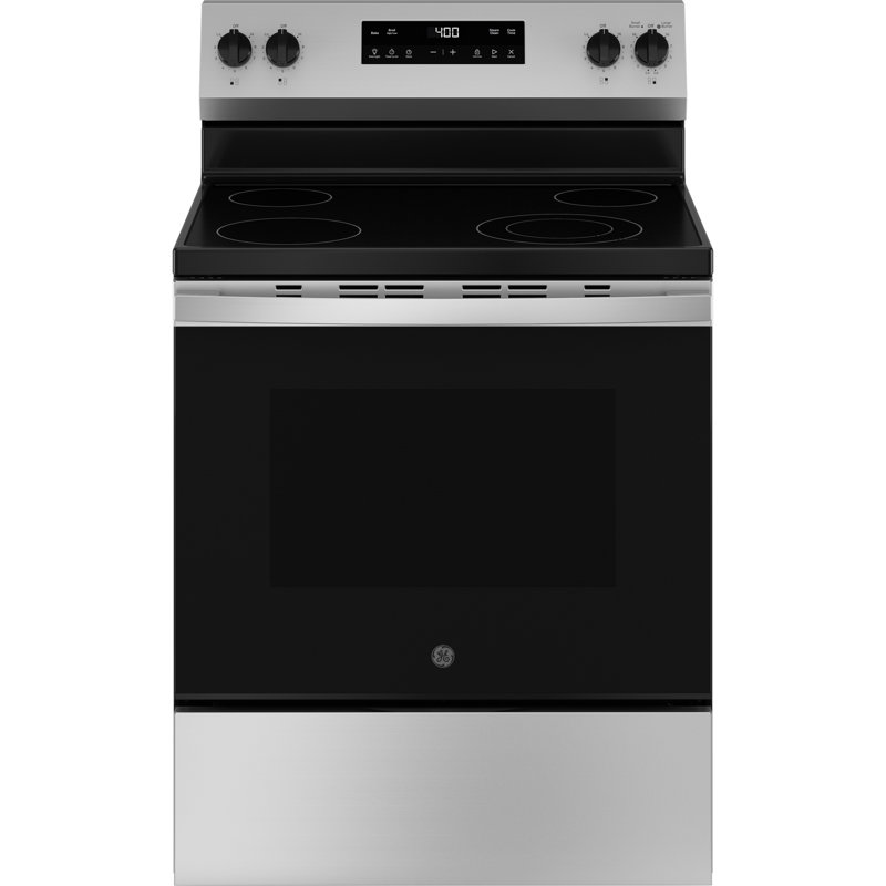 GE ENERGY STAR 30" Free-Standing Electric Range, Stainless Steel/Black