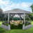 15x15ft Extra Large Pop-Up Gazebo Canopy Tent with Mosquito Netting-106897504