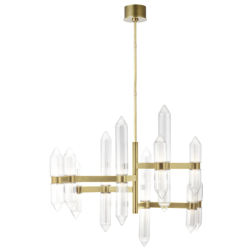 Langston 12 - Light LED Chandelier, Plated Brass