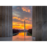 Fiery Sunrise Over Washington Dc Print by Steven Heap