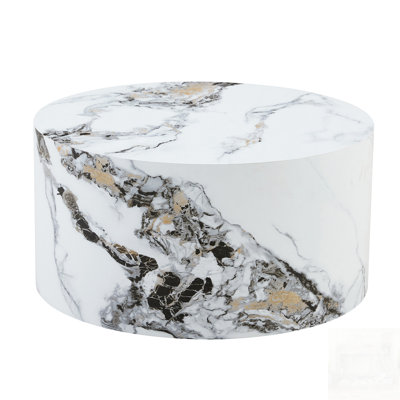 Simple Marble Texture Round MDF Coffee Table