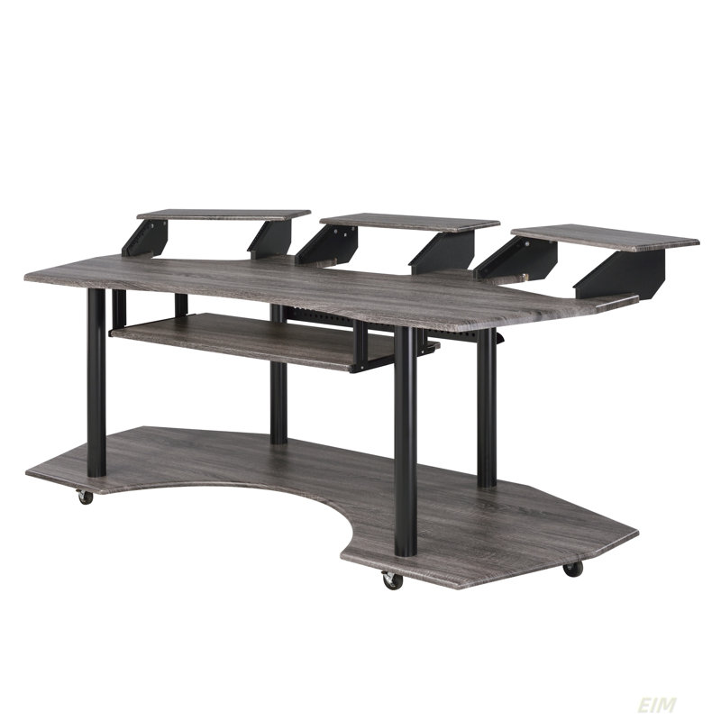 Bureau Eleazar Finish Music Studio, H 36,96 po x l 83,03 po x P 39,96 po, Chêne foncé