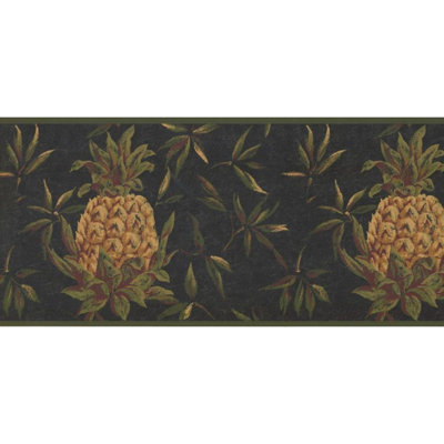 Bordure de papier peint à motif de fruits ananas L 15 pi x l 9 po Hodge