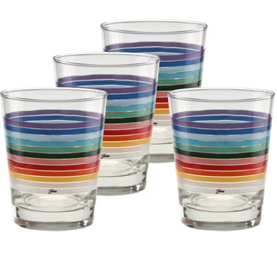 Ensemble de 4 verres à whisky rayés 15 couleurs Fiesta 2026