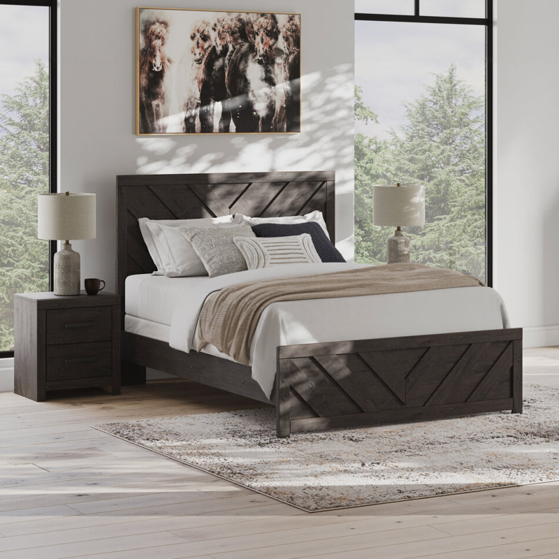 Haley Queen Panel Bed, Gray, Queen