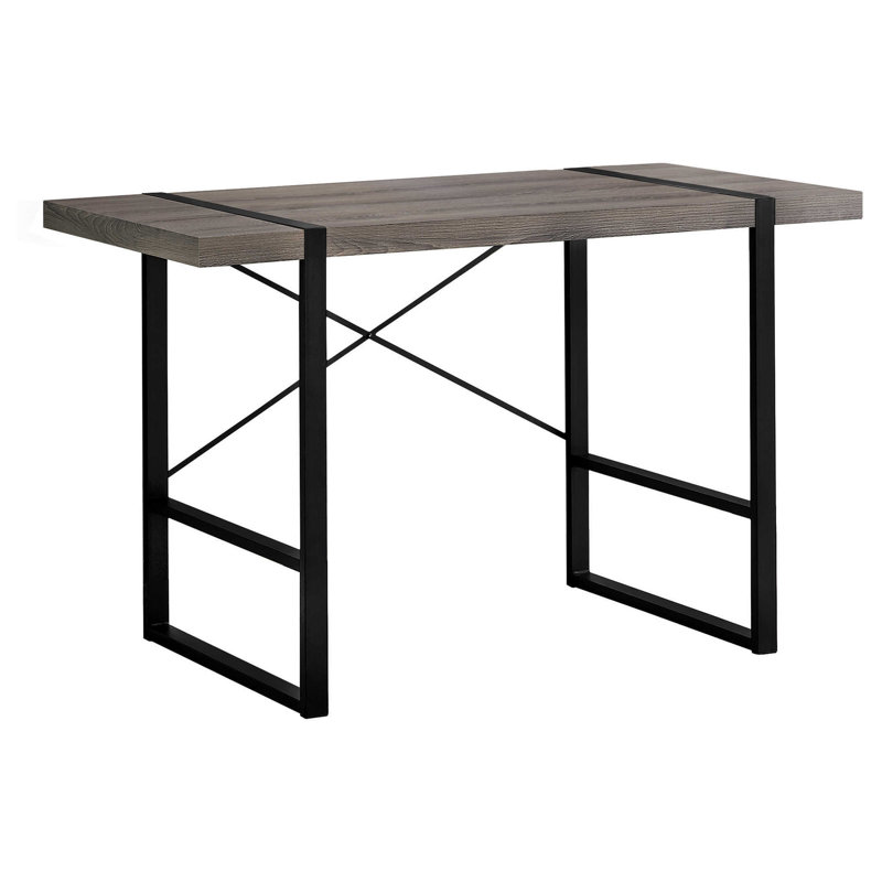 Bureau d'ordinateur, bureau personnel, ordinateur portable, travail, stratifié, métal, contemporain, moderne, Taupe