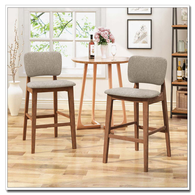 Chaises de bar, îlots de cuisine rembourrés, Gris