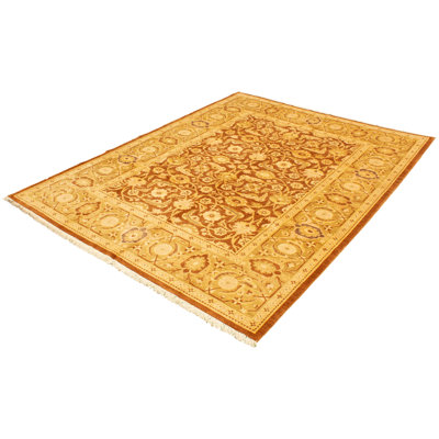 Tapis décoratif en laine de conception unique 9 pi x 11 pi 10 po noué à la main New Age