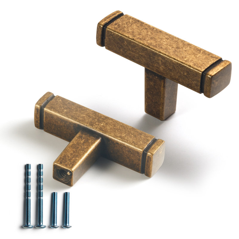 13/10" Length Bar Knob Multipack, Antique Brass