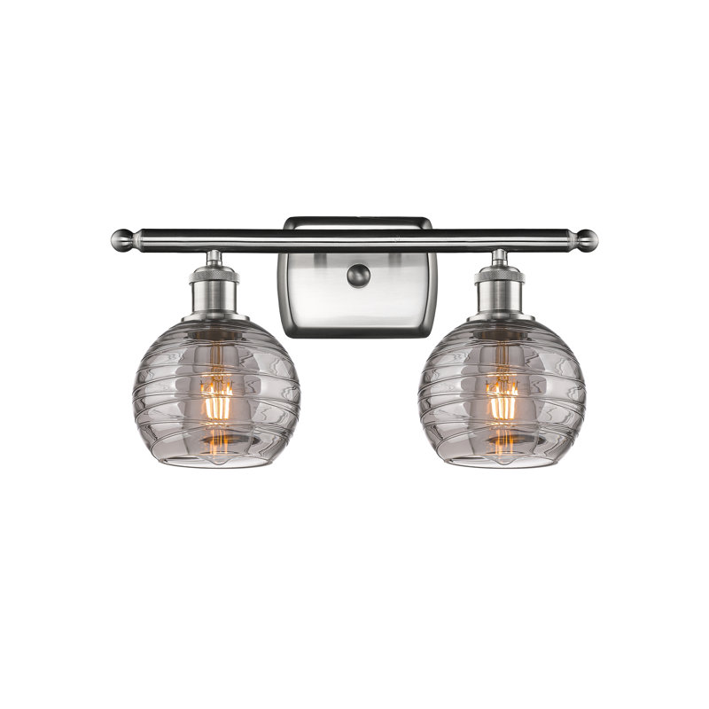 Éclairage pour meuble-lavabo à intensité variable Halvorson, Ampoule non incluse, Gris fumée clair, Nickel satiné