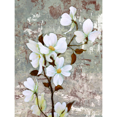 Fleurs blanches - reproduction sur toile tendue
