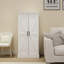 50" LED Kitchen Pantry Cabinet,Freestanding Buffet Cupboards Sideboard With 2 Doors With Racks