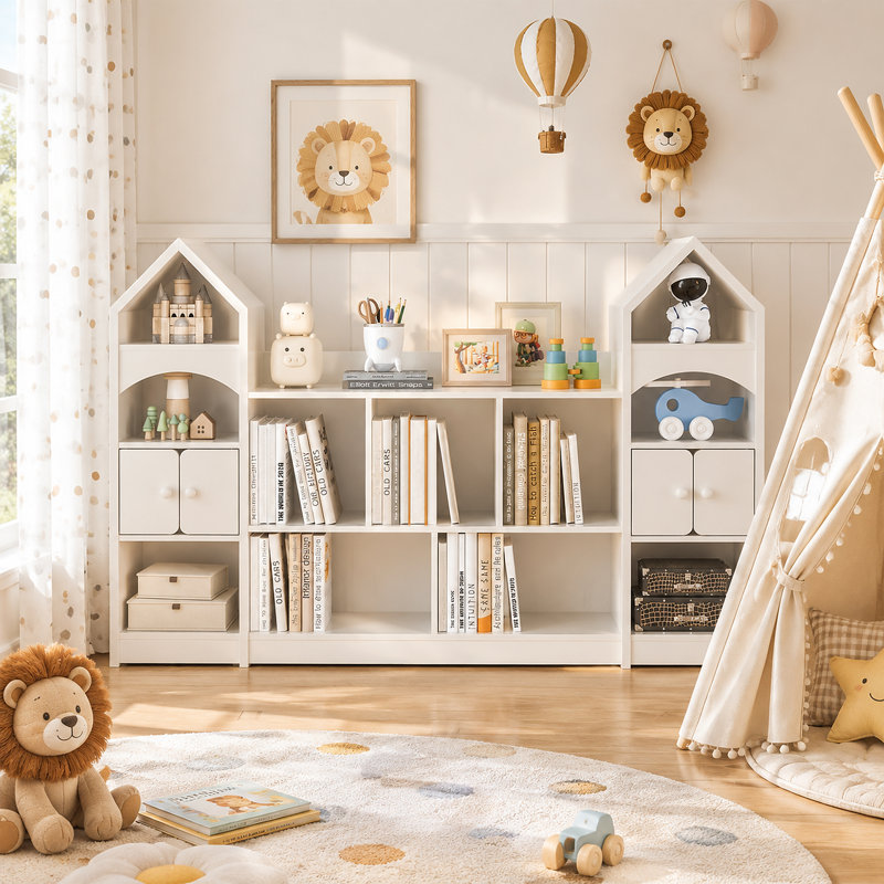 Bibliothèque et rangement pour jouets, Blanc