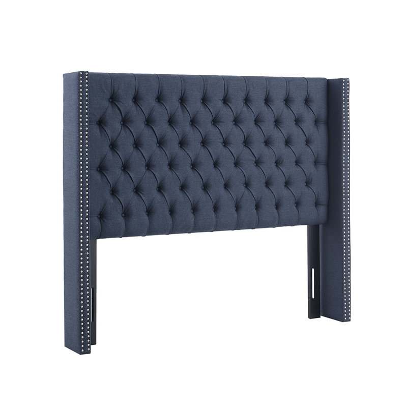 Tête de lit tapissier bleu marine
