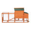 Poulailler portatif orange avec chambre de nidification, zone de perchoir et poulailler à rampe de conception colorée, système d'accès multiple, mobilité adaptable pour les environnements extérieurs
