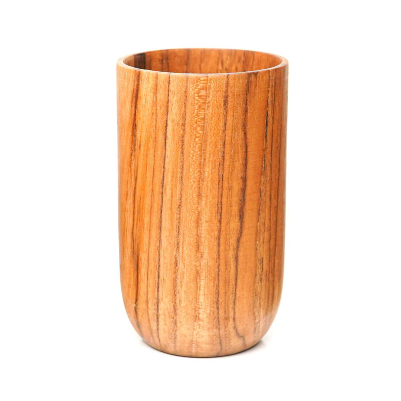 Tasse à thé classique en bois de teck - grand (ensemble de 2), 2, Verre à vin