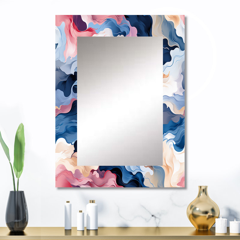 Ethereal Whispers - miroir décoratif camouflage, grand miroir mural moderne, impression d'art en métal, 32 po x 24 po
