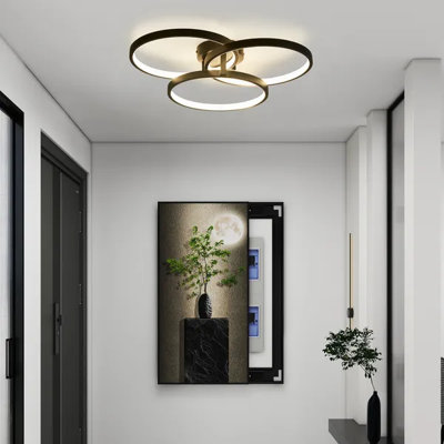 Plafonnier à DEL moderne de 20 po à 3 anneaux encastré pour salon, salle à manger et salle à manger, installation facile et écoénergétique