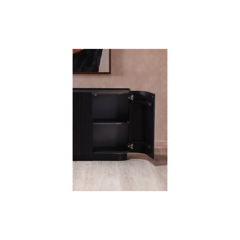Povera 72'' W Solid Wood Sideboard, Black